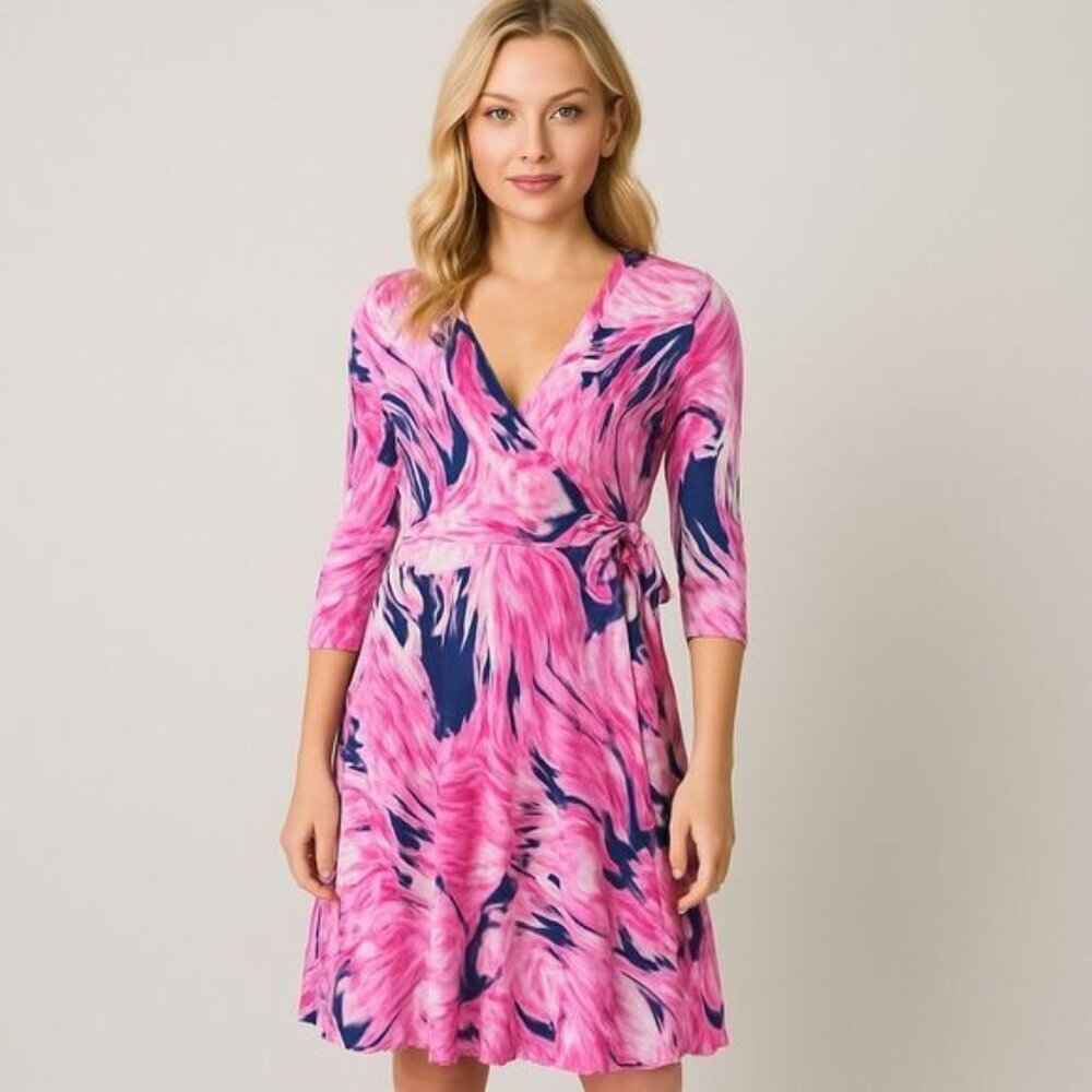 Lilly Pulitzer EMILIA WRAP DRESS IN TRUE BLUE PARADISE POINT